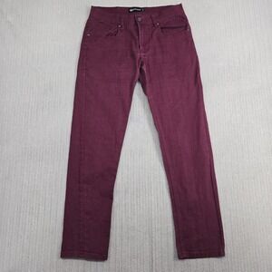 Royal Blue Jeans Mens 29x30 Red Burgundy Skinny Fit Stretch Denim Pants Casual